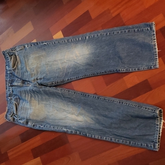 Chaps Denim Jeans Straight Leg 38x30.5" Distressed 100% Cotton - Picture 1 of 13